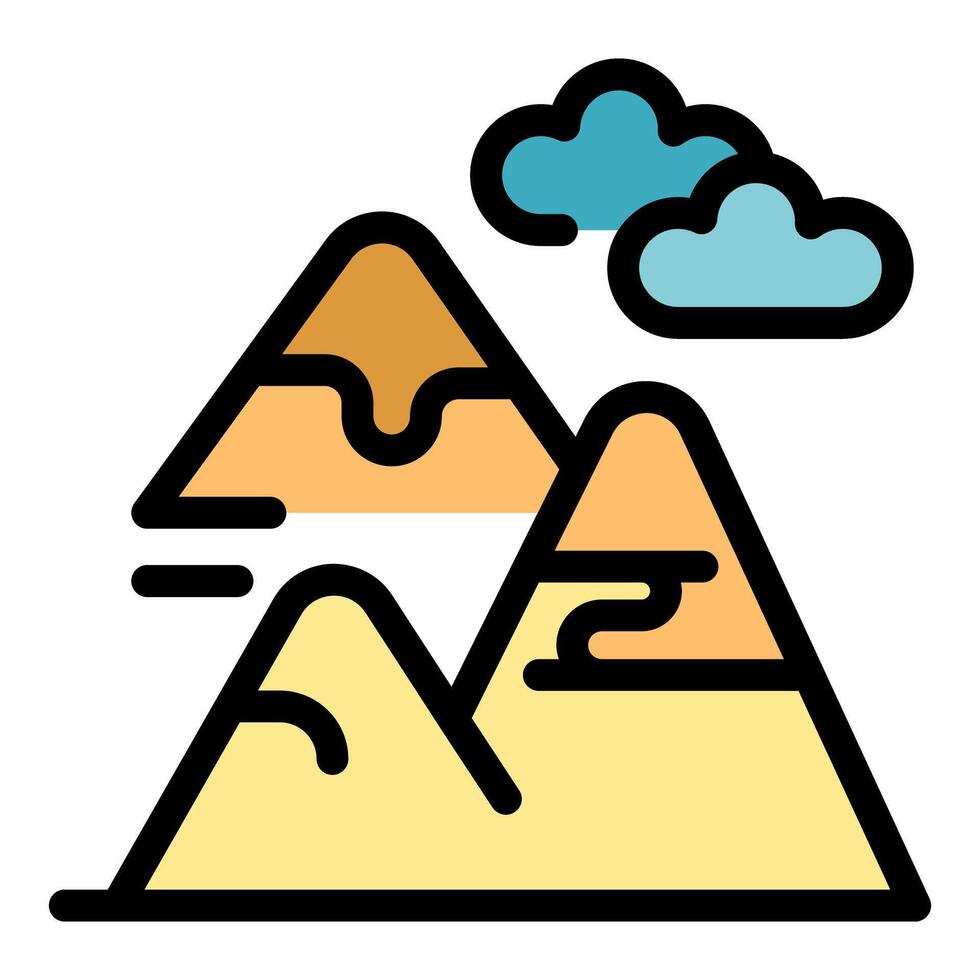 Mountain peaks reaching for the sky on a cloudy day vector