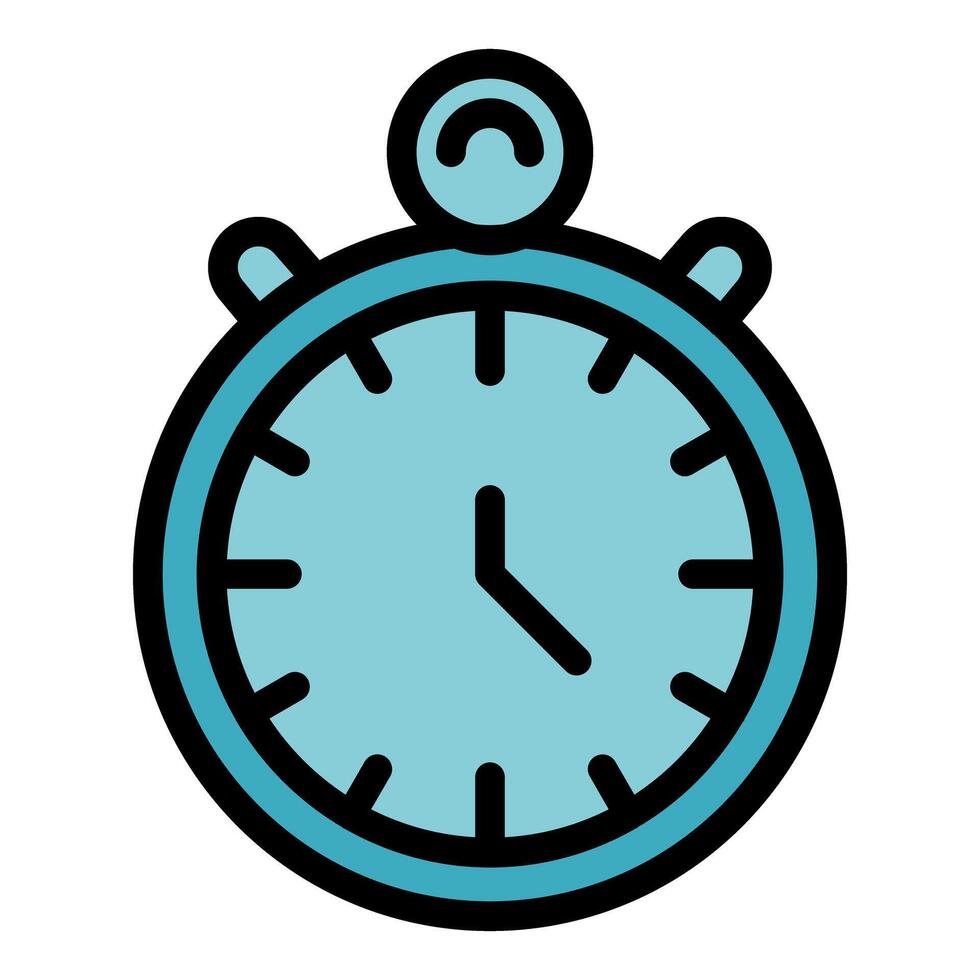 Blue stopwatch measuring time with precision in a simple icon design vector