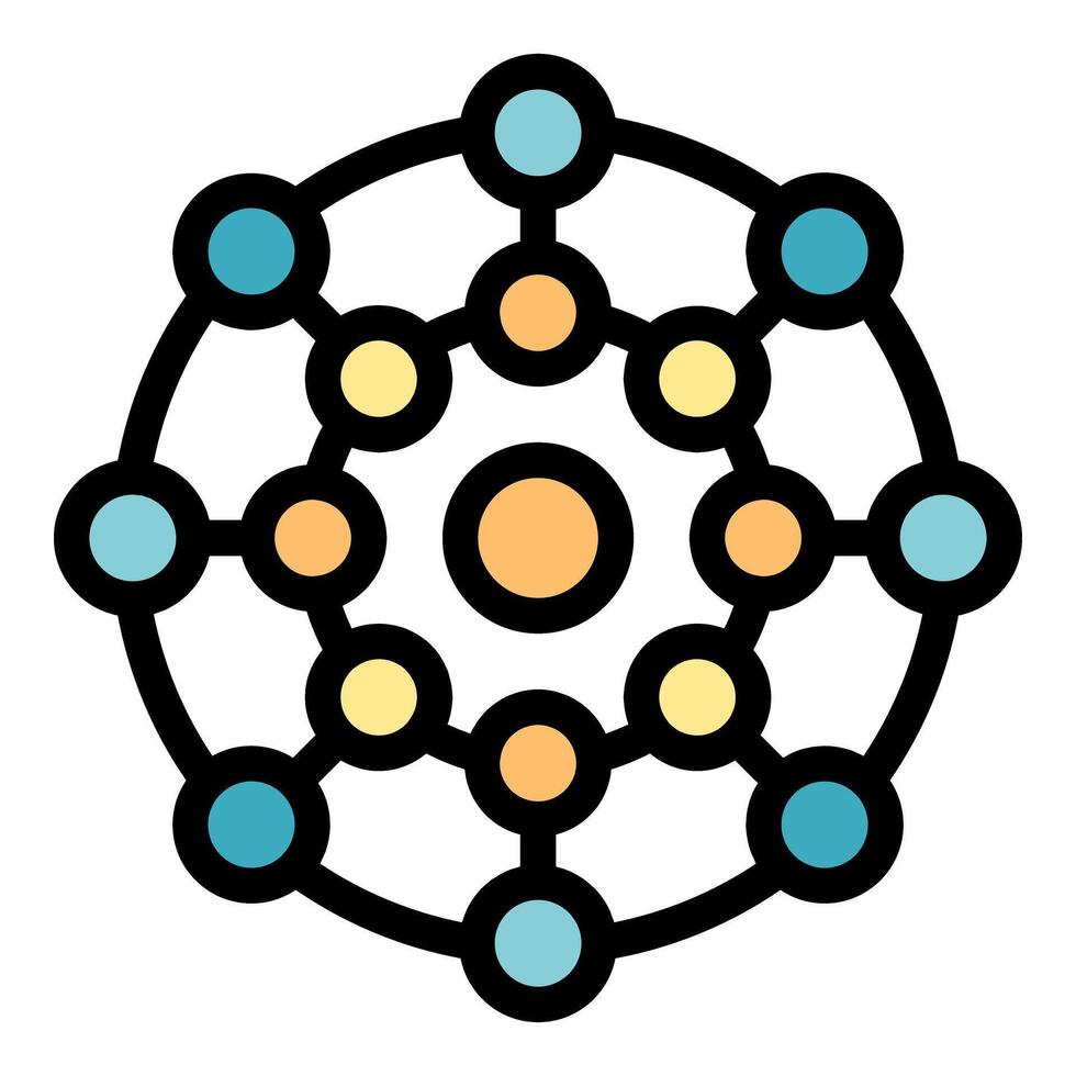 Network hub icon representing global connections and data flow vector