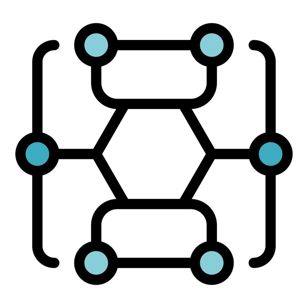 Blockchain network connecting nodes with secure transactions vector