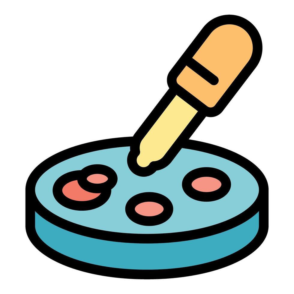 Laboratory pipette dropping liquid on a petri dish for scientific experiment vector