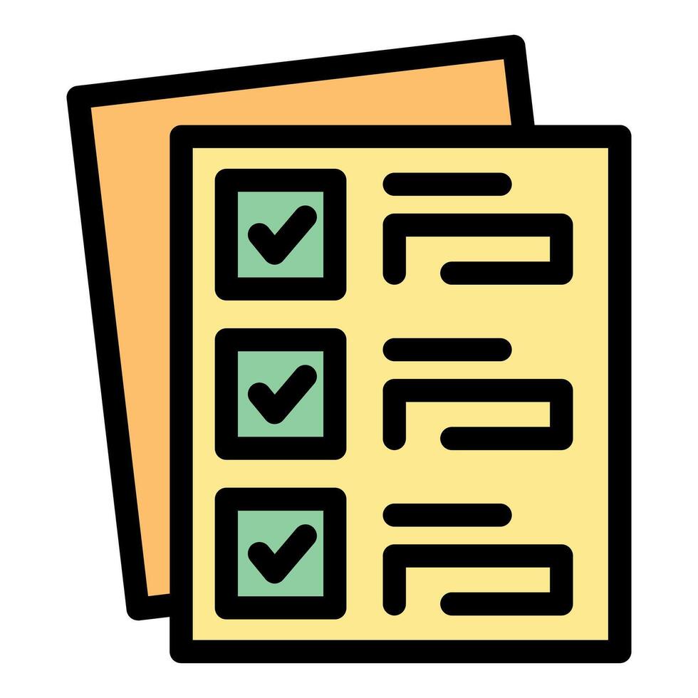 Checklist with check marks showing completion of tasks vector
