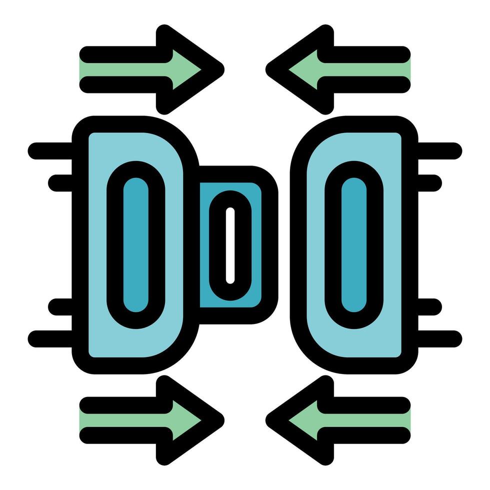 Data transfering with arrows pointing to microchip processor icon vector
