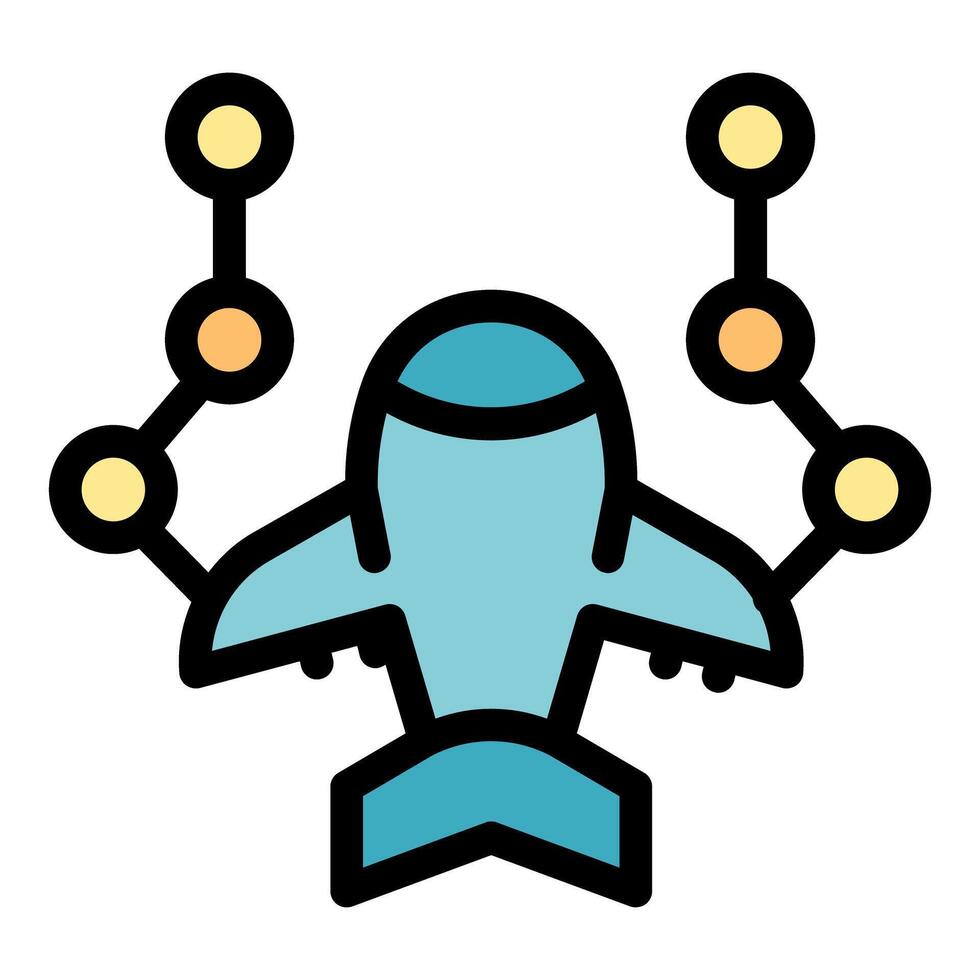 Airplane connecting to a network using nodes vector