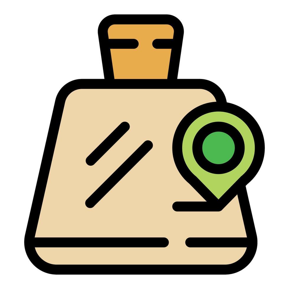 Delivery box with pin pointing showing order tracking concept vector