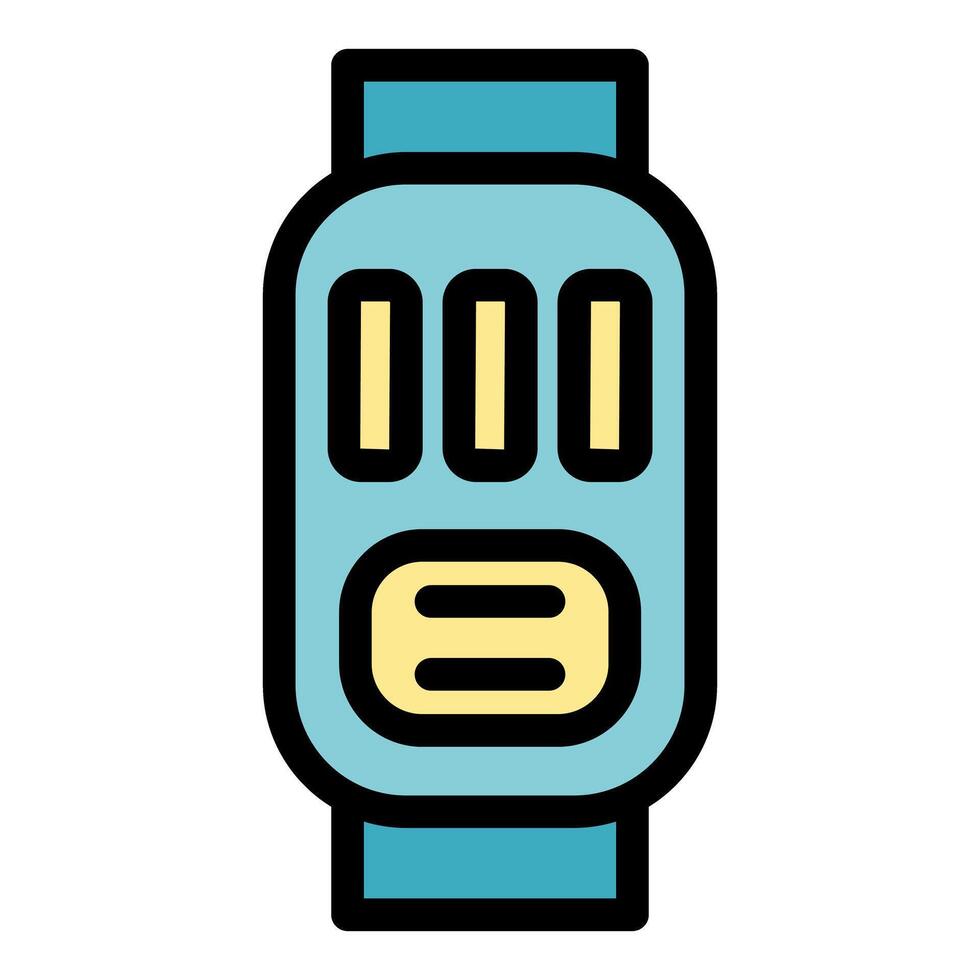 Digital wrist blood pressure monitor showing blood pressure reading icon vector
