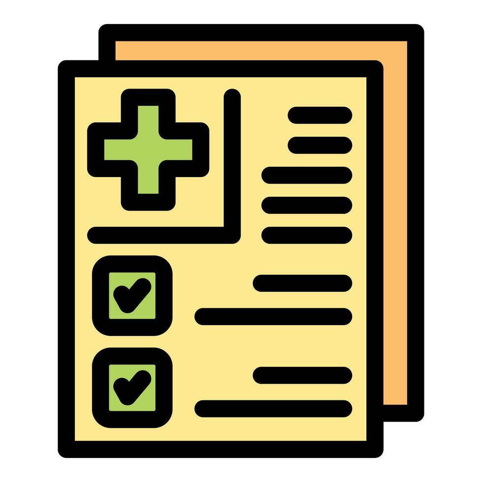 Medical history with check mark indicating good health and wellbeing vector