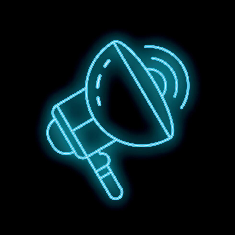 Neon satellite dish receiving signal icon glowing on dark background vector