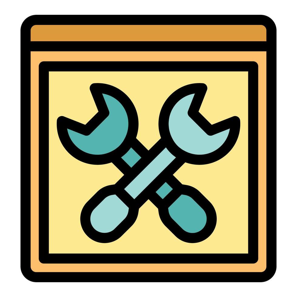 Web development icon showing crossed wrenches symbolizing website under construction vector