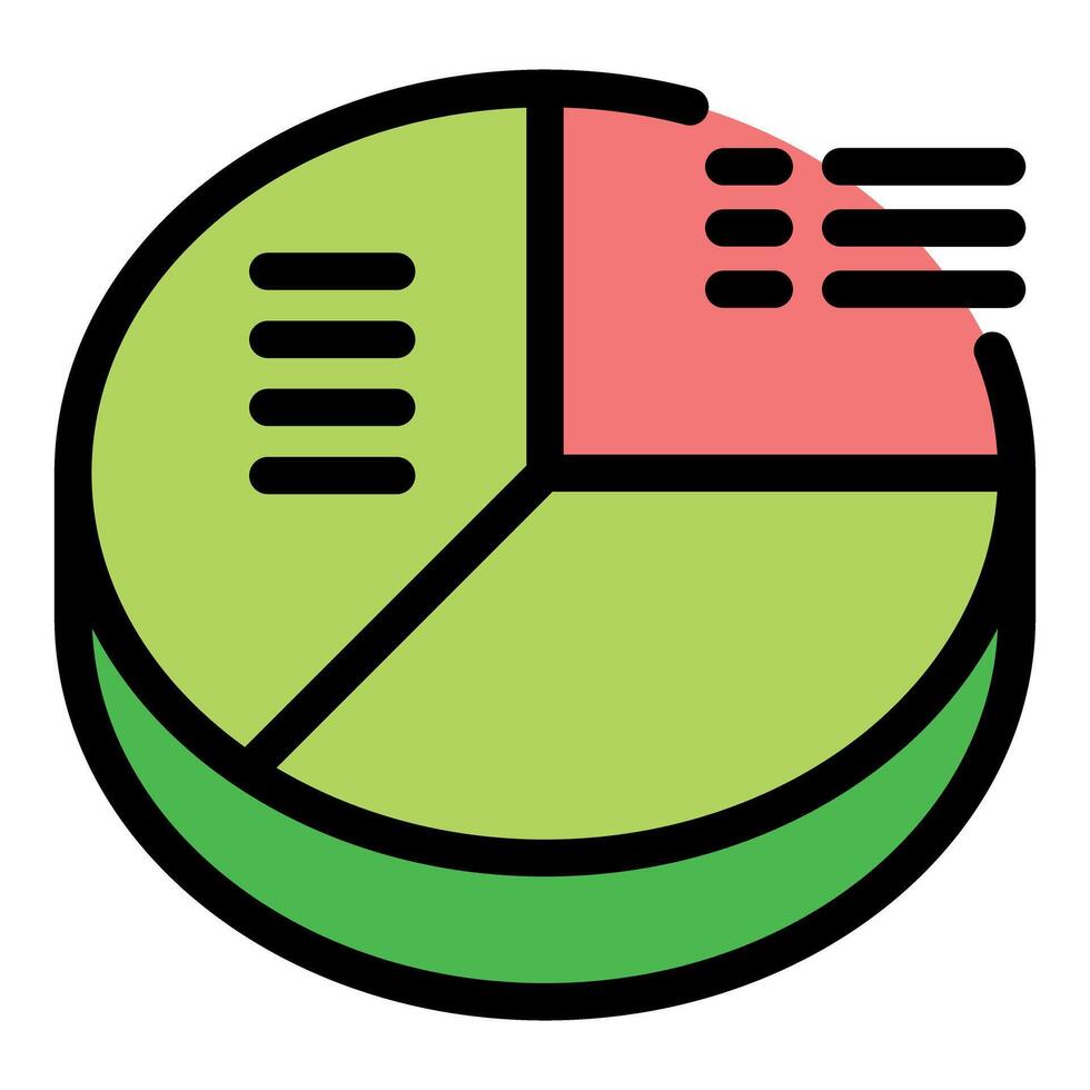Colorful pie chart displaying market analysis results vector
