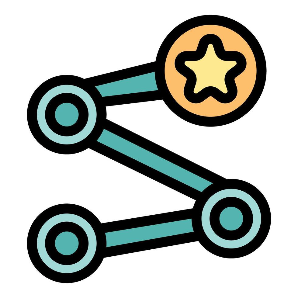Network marketing scheme presenting successful business model with star icon vector
