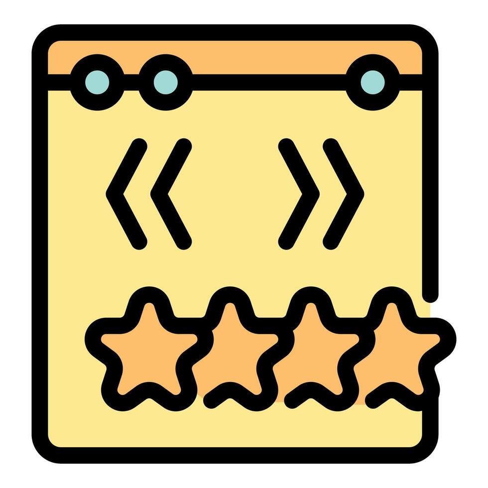 Web page showing customer feedback with five star rating vector