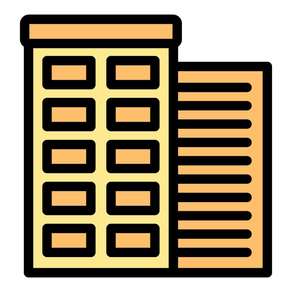 Multi storey building with windows representing modern architecture vector