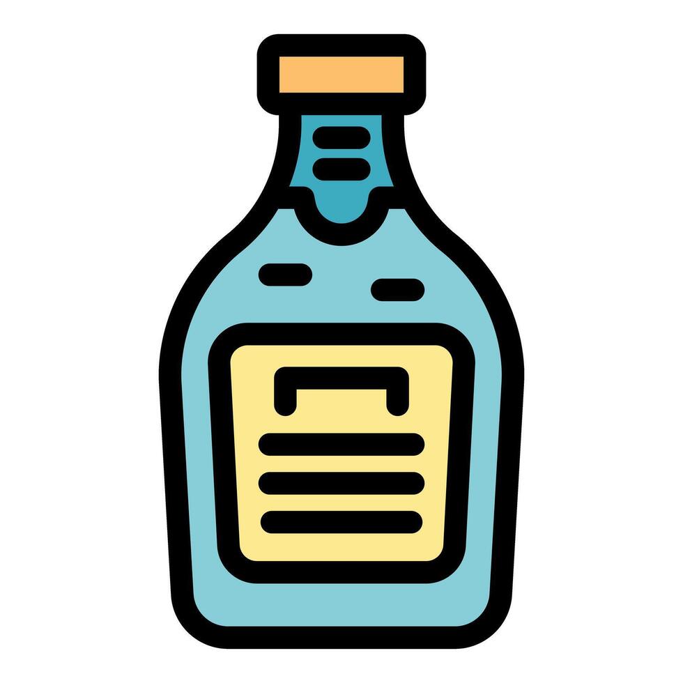 Glass bottle with blank label displaying important information vector