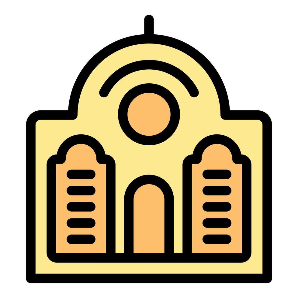 Simple flat design icon of a big building with columns vector
