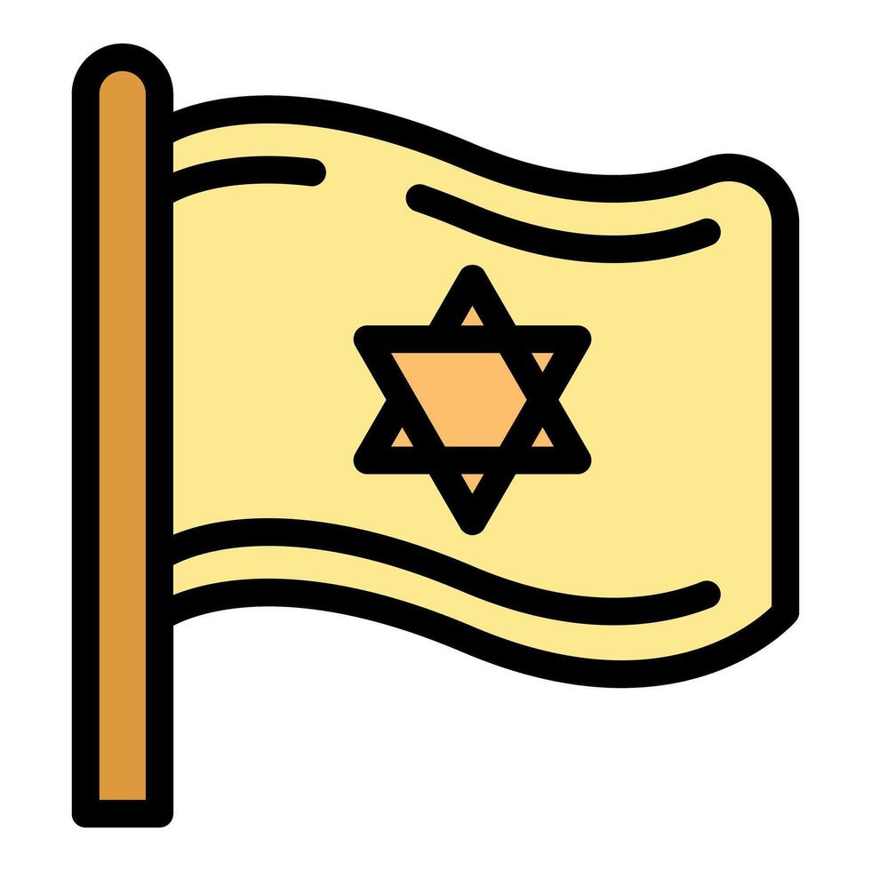 Yellow israeli flag waving in the wind vector