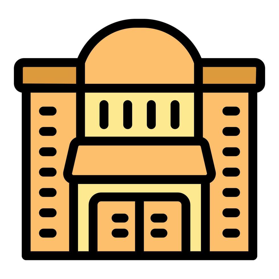 Big city hall building with columns facade representing classic architecture style vector
