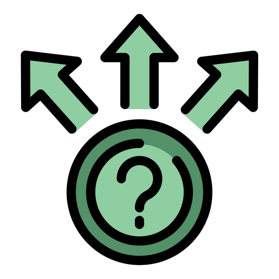 Choosing right way concept with question mark and arrows vector