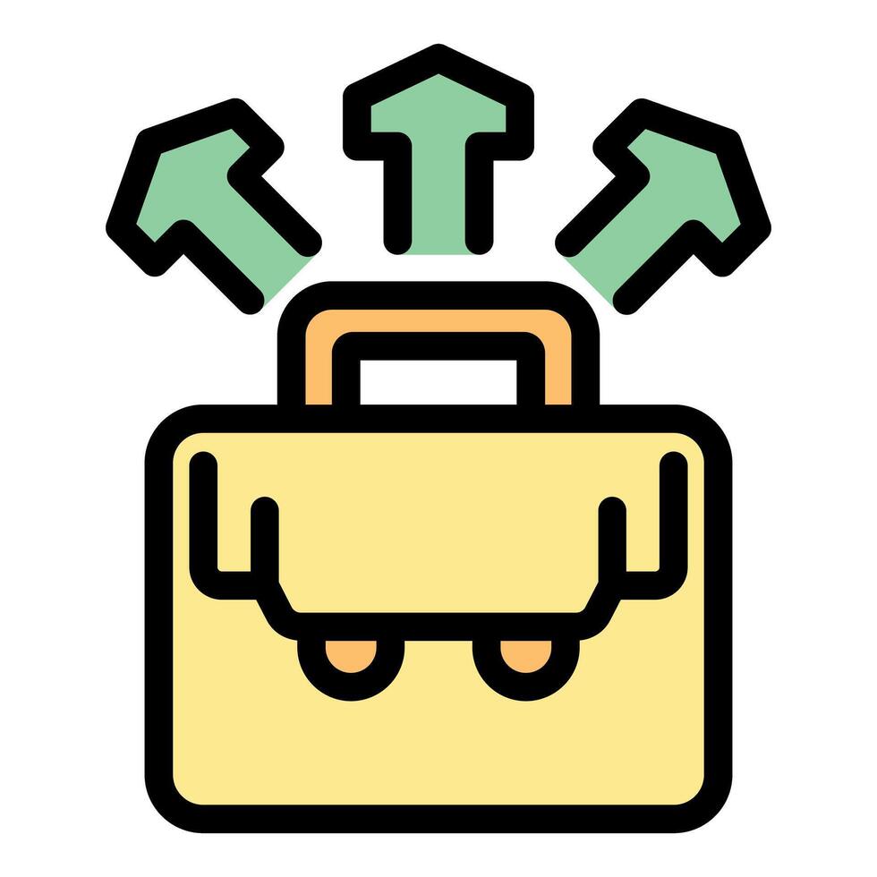 Business portfolio growing with arrows pointing up representing success vector