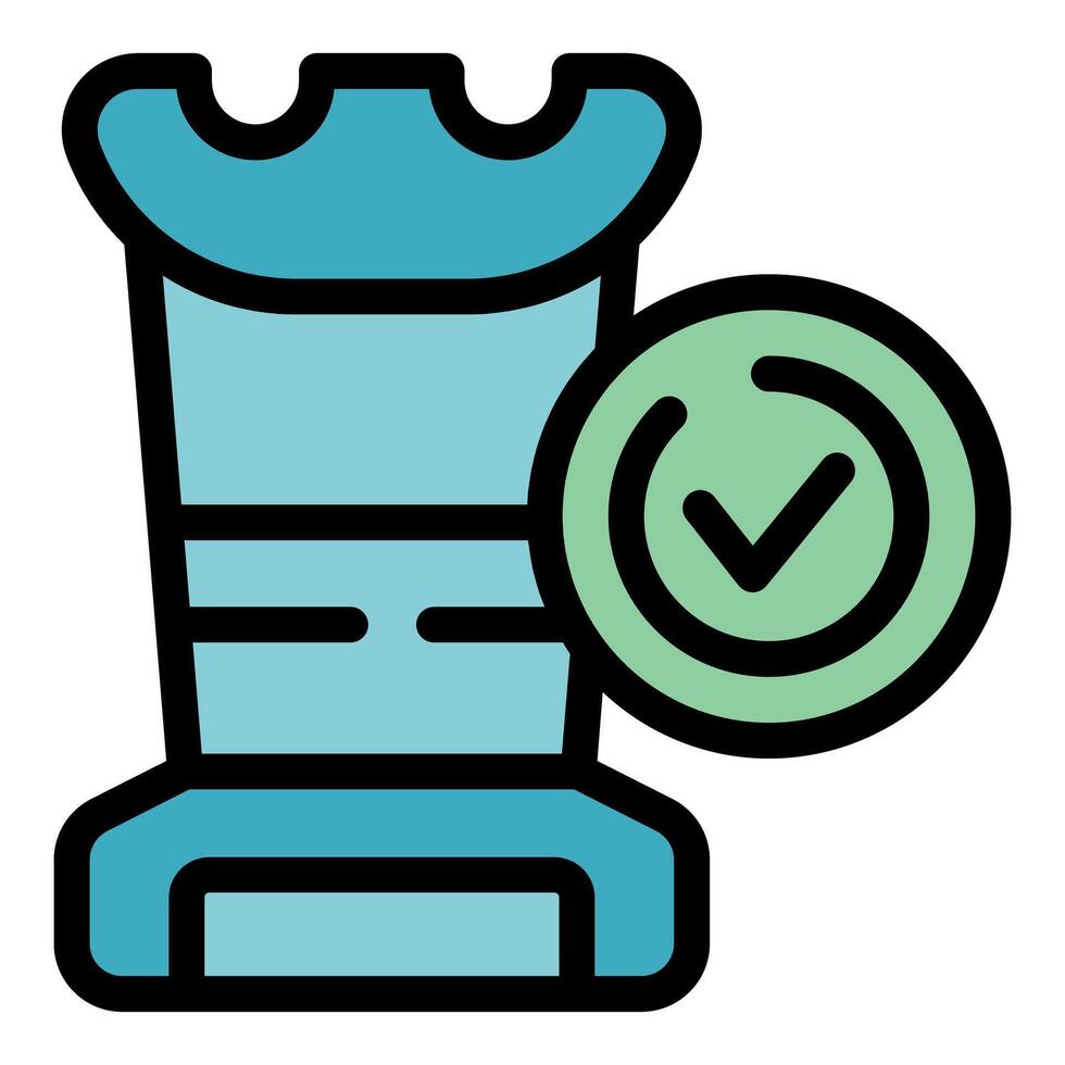 Secure database is being checked with green checkmark icon vector