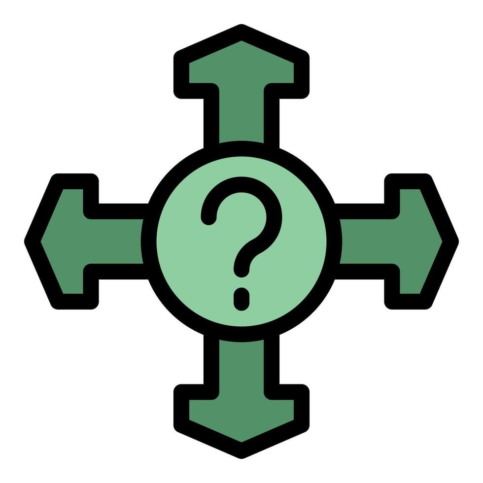 Question mark with arrows pointing in different directions vector