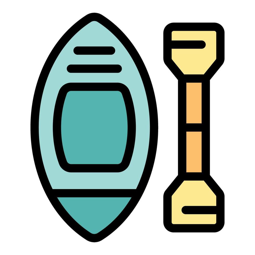 Kayak with paddle top view showing water sport equipment for outdoor activities vector