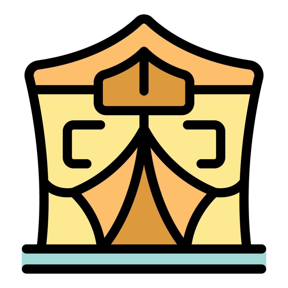 Camping tent icon for outdoor adventure and exploration vector
