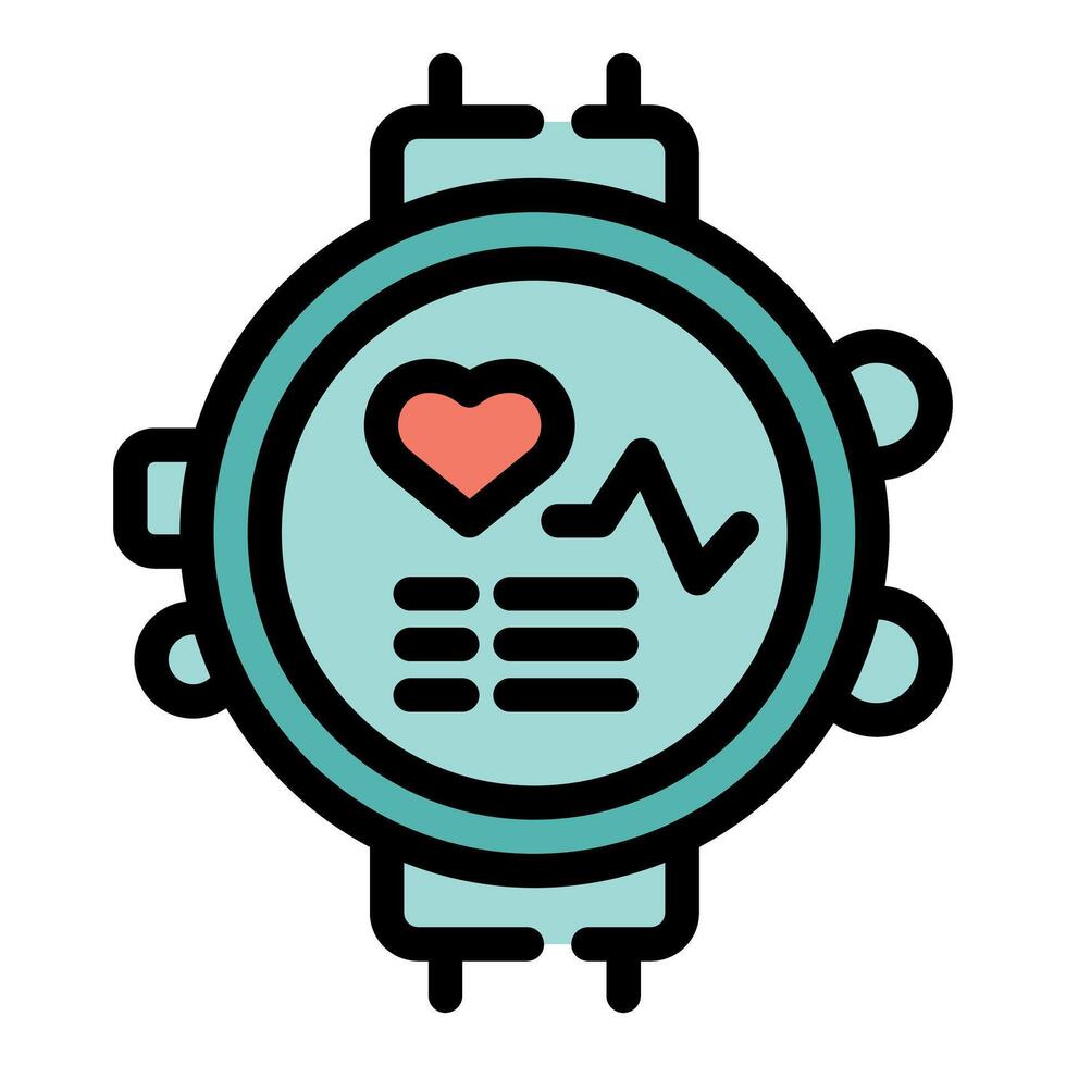 Smartwatch displaying heart rate monitor information vector
