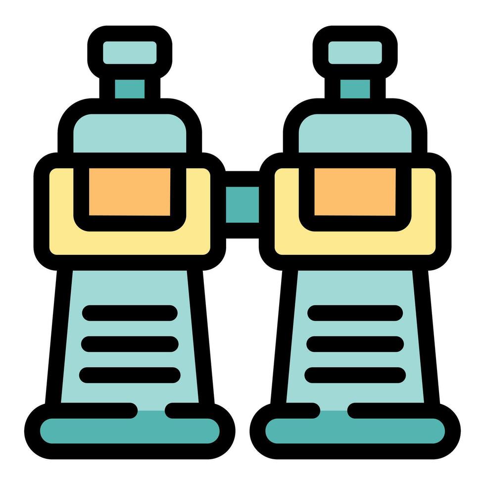 Plastic binoculars observing exciting safari adventure using reusable water bottles vector