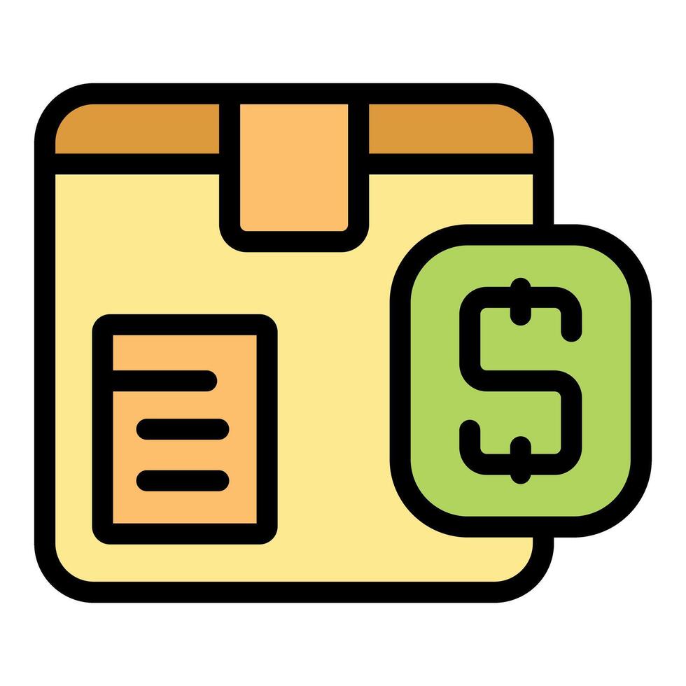 Cardboard box with invoice representing online shopping cost vector