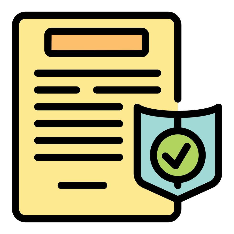 Insurance policy protecting document with shield icon vector