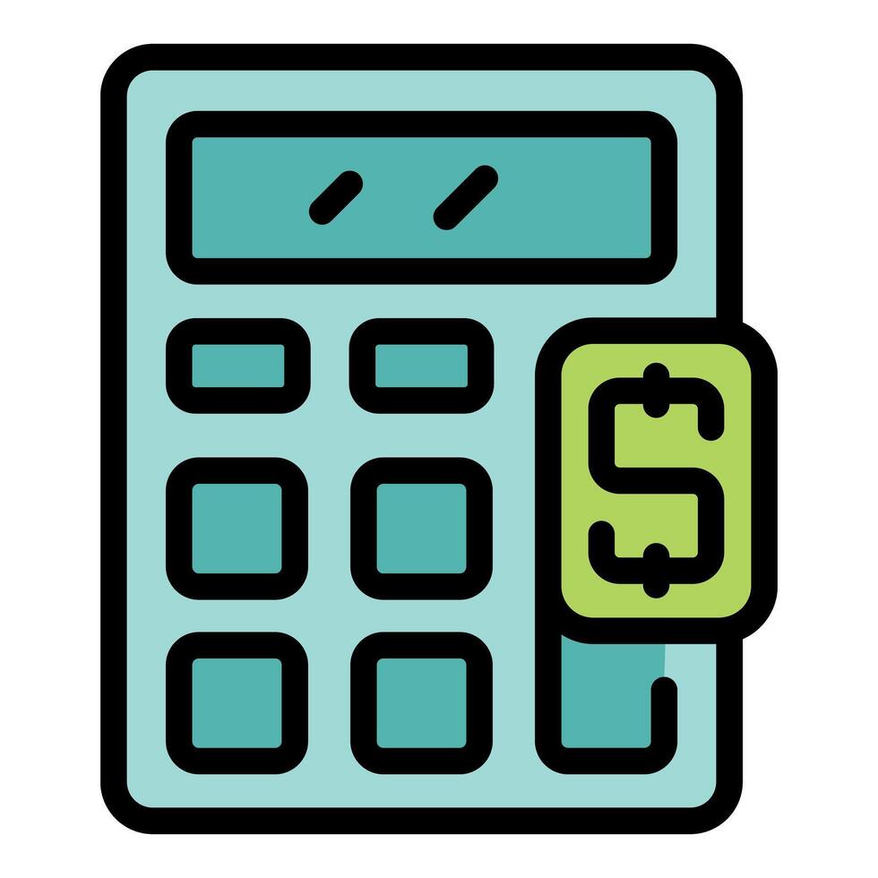 Calculator showing dollar sign indicating financial calculation vector