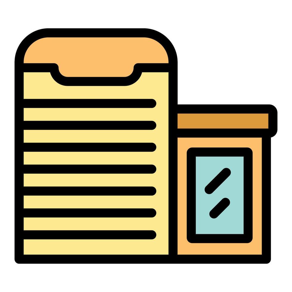 Architect presenting project using big paper blueprint and miniature building model vector