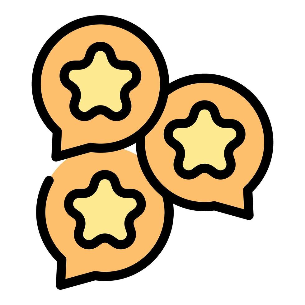 Customer feedback rating with stars in speech bubbles icon vector