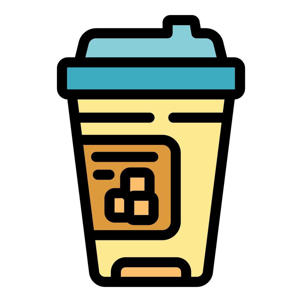Takeaway coffee cup with sugar cubes icon showing caffeine beverage vector