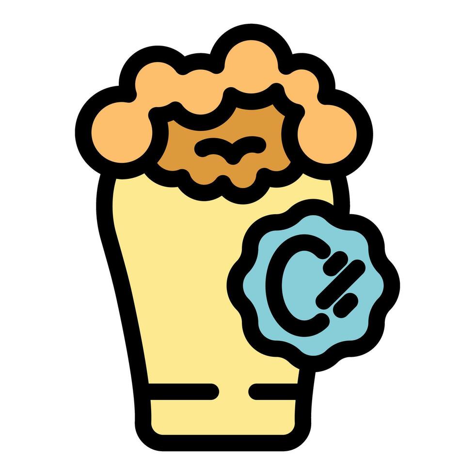 Glass of beer with foam and euro sign showing beer price icon vector