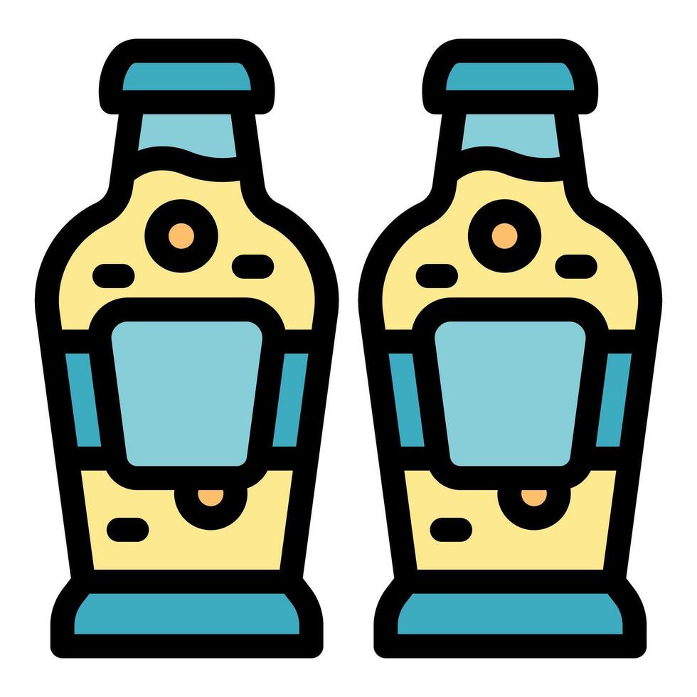 Tequila bottles standing side by side illustration vector