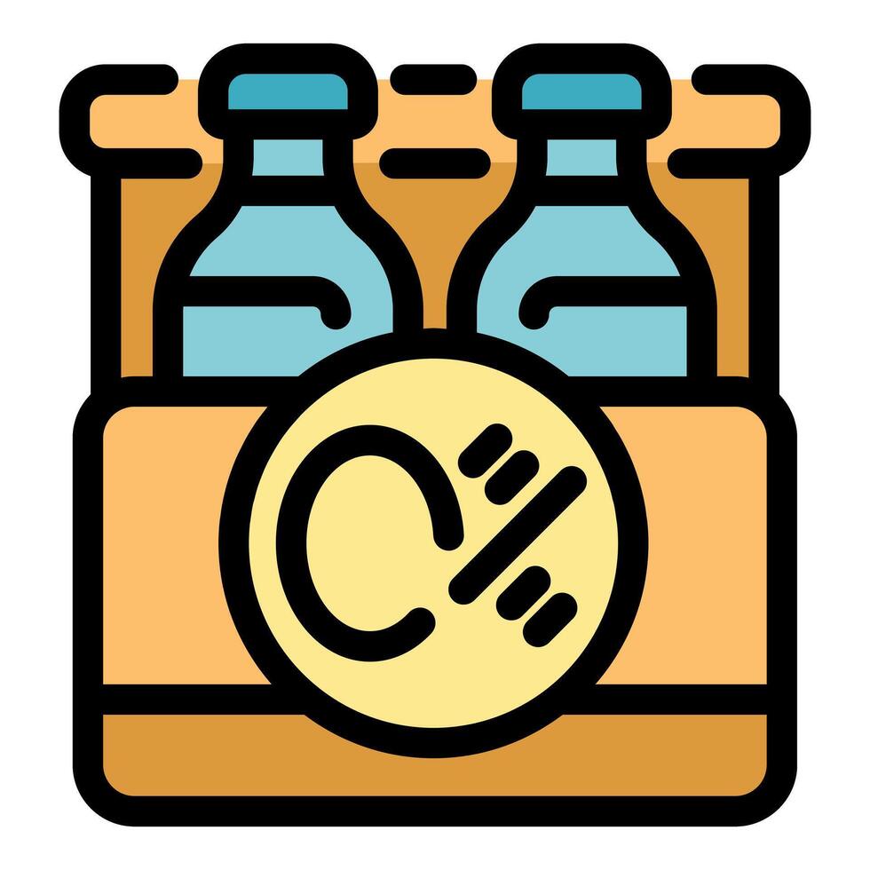 This vector shows a pack of carbonated drinks with a sugar free symbol on it