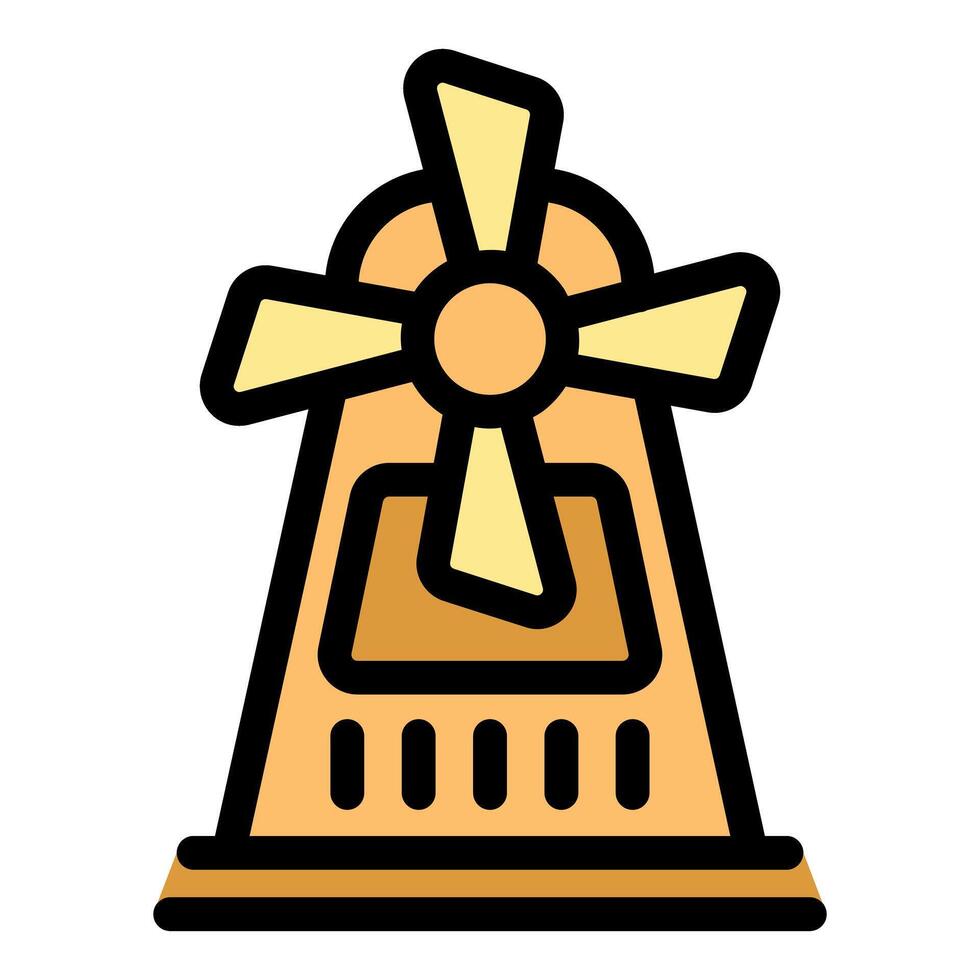 Classic windmill rotating and generating clean energy vector