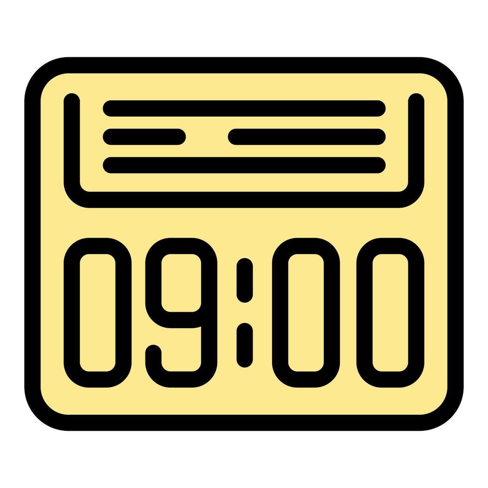 Digital alarm clock displaying 09,00 am time vector