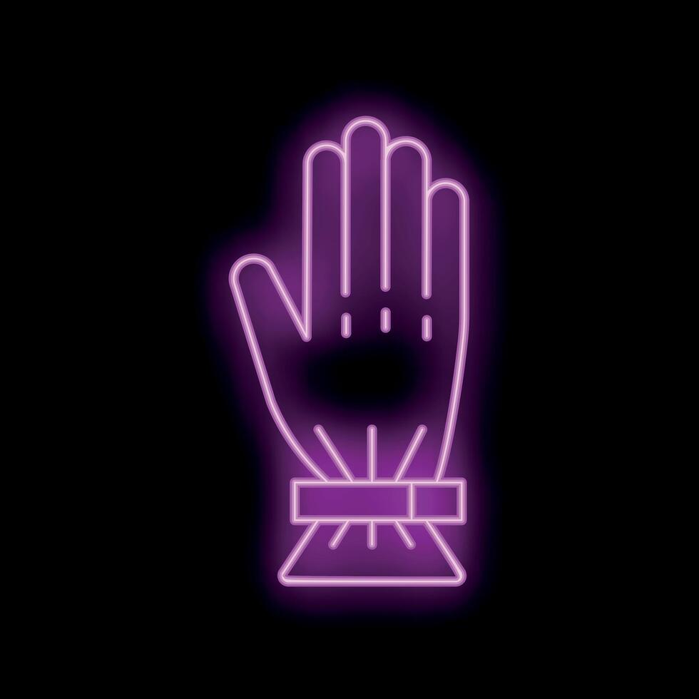 Neon sign showing hand wearing a smart watch vector