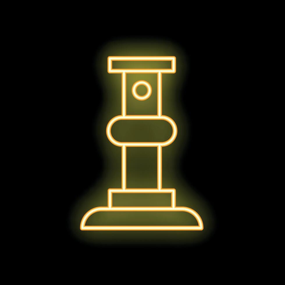 Glowing neon line traditional korean column icon isolated on black background vector illustration
