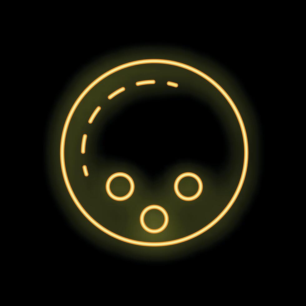 Neon bowling ball glowing on a black background vector
