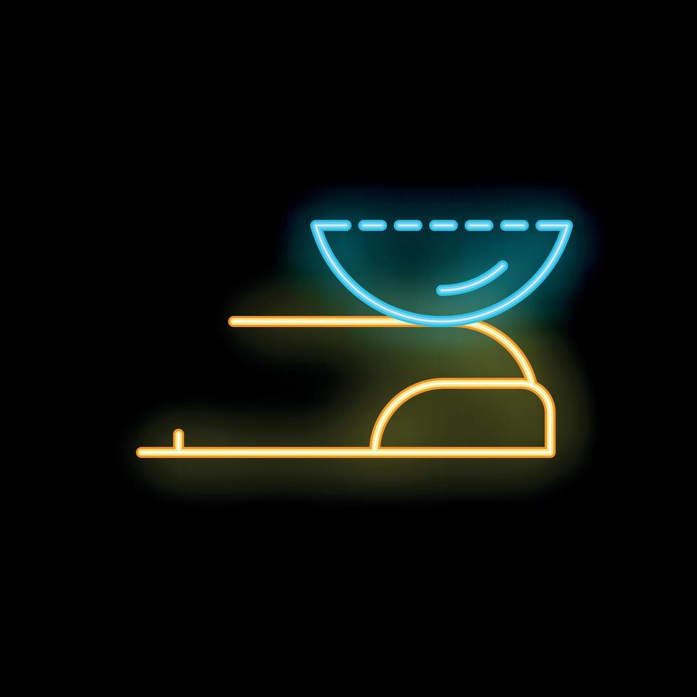 Neon sign representing contact lens being placed on finger vector