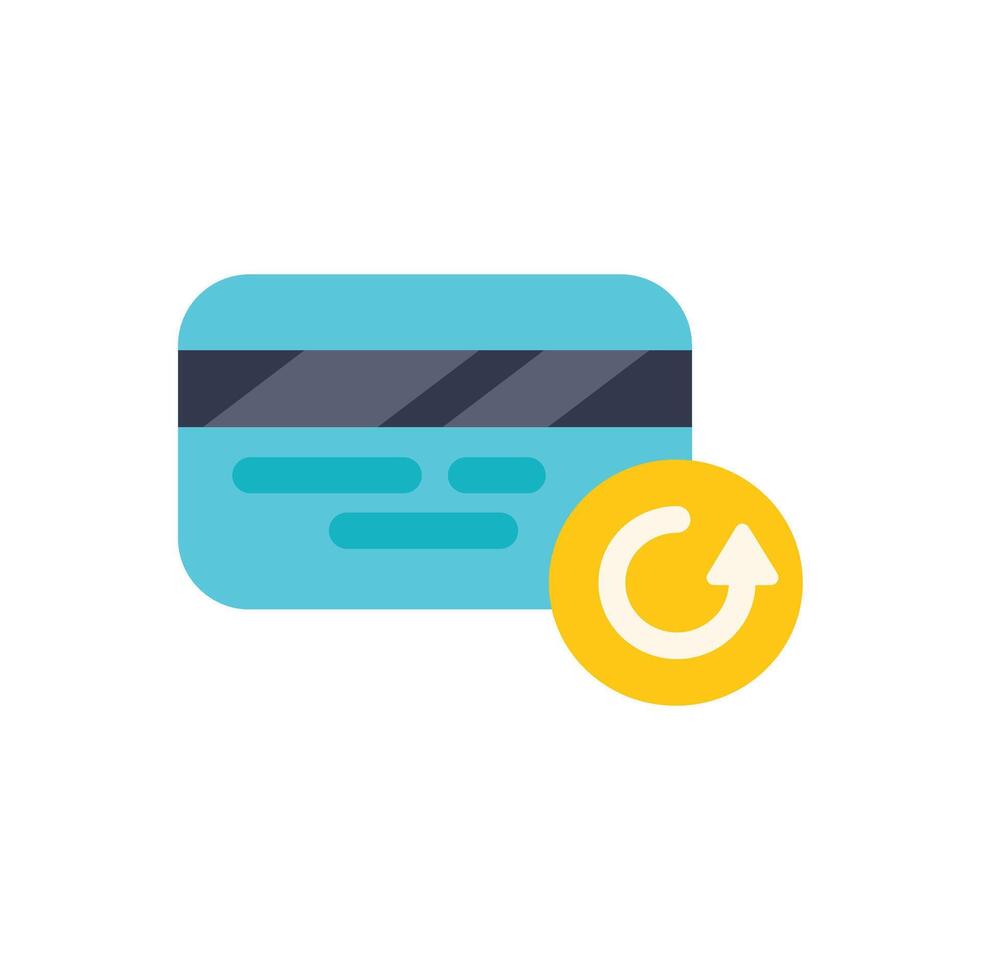 Credit card showing recurring payment with reload icon vector