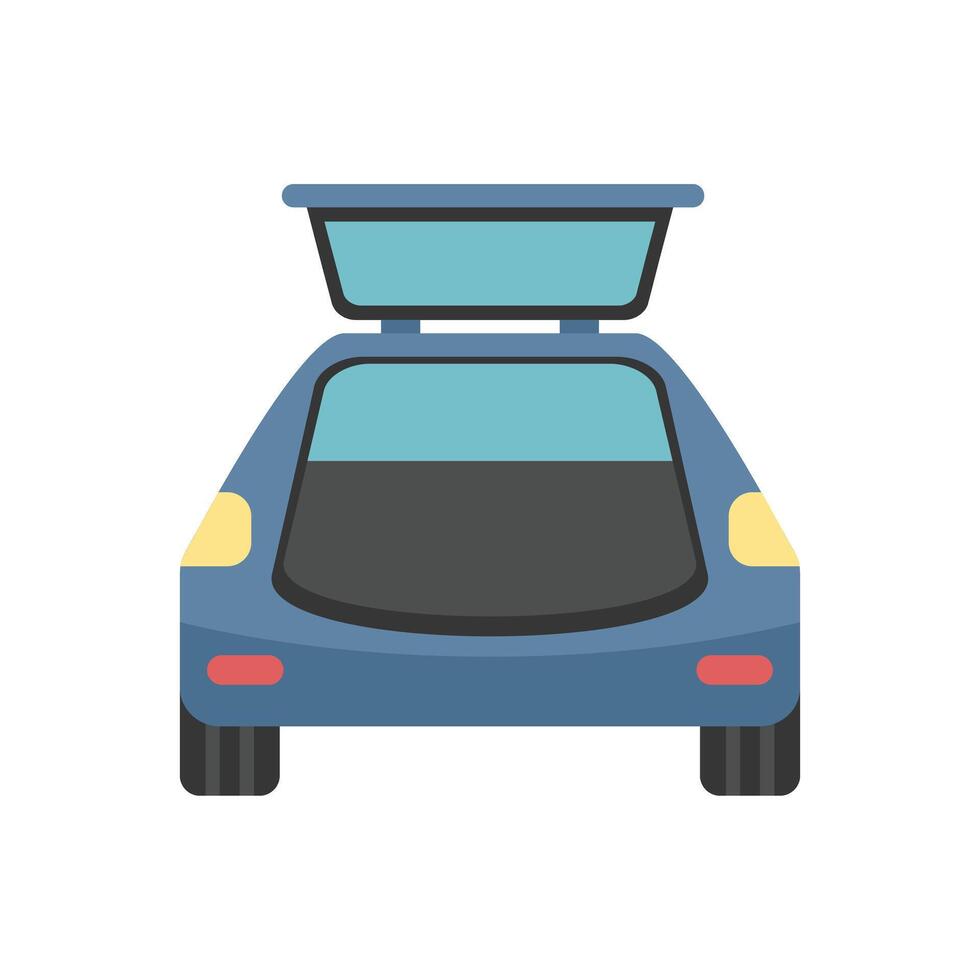 Car trunk open showing empty space for luggage vector