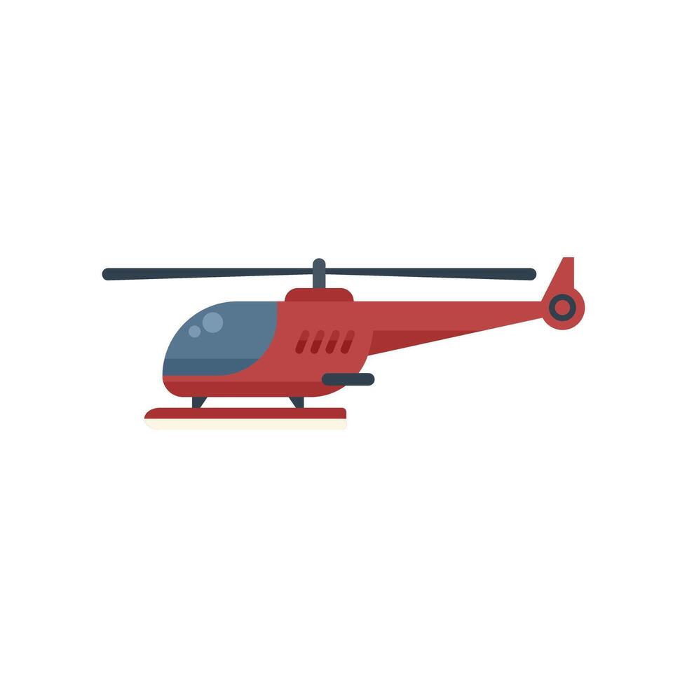 Red helicopter landing on a helipad illustration vector