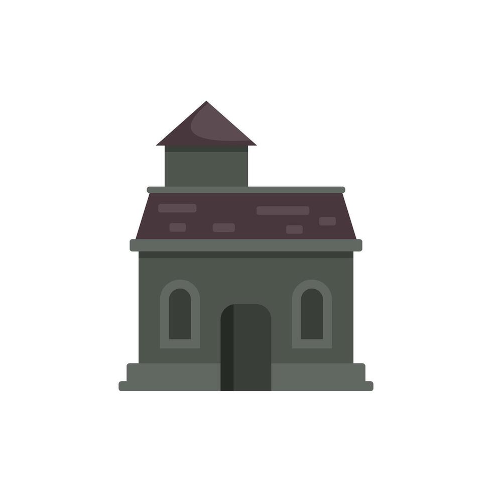 Old stone house with tower and arched entrance is being constructed vector