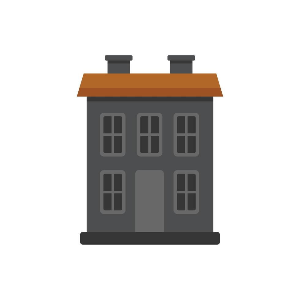 Big grey facade building with two chimneys standing vector