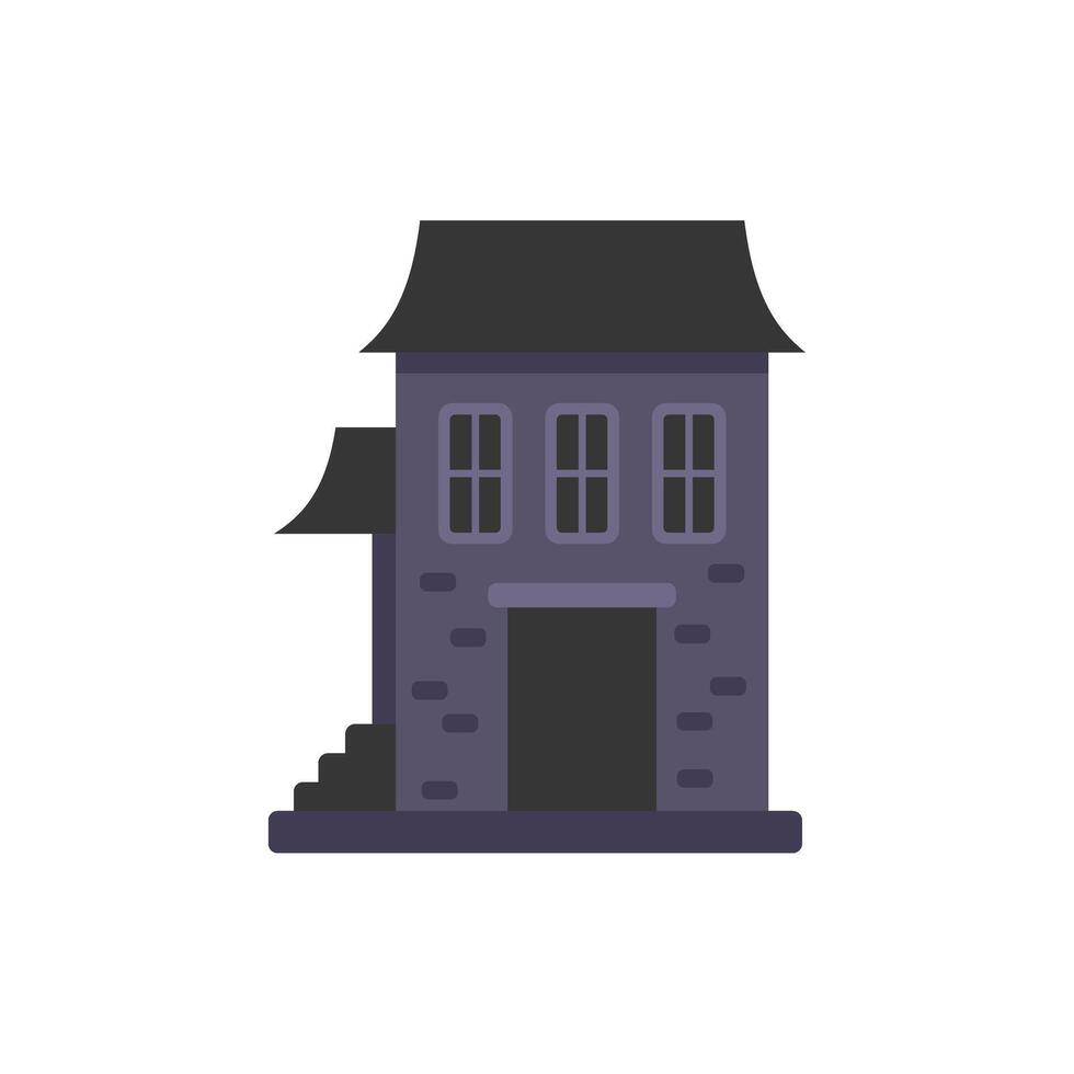 Dark old haunted house with boarded up windows for halloween vector